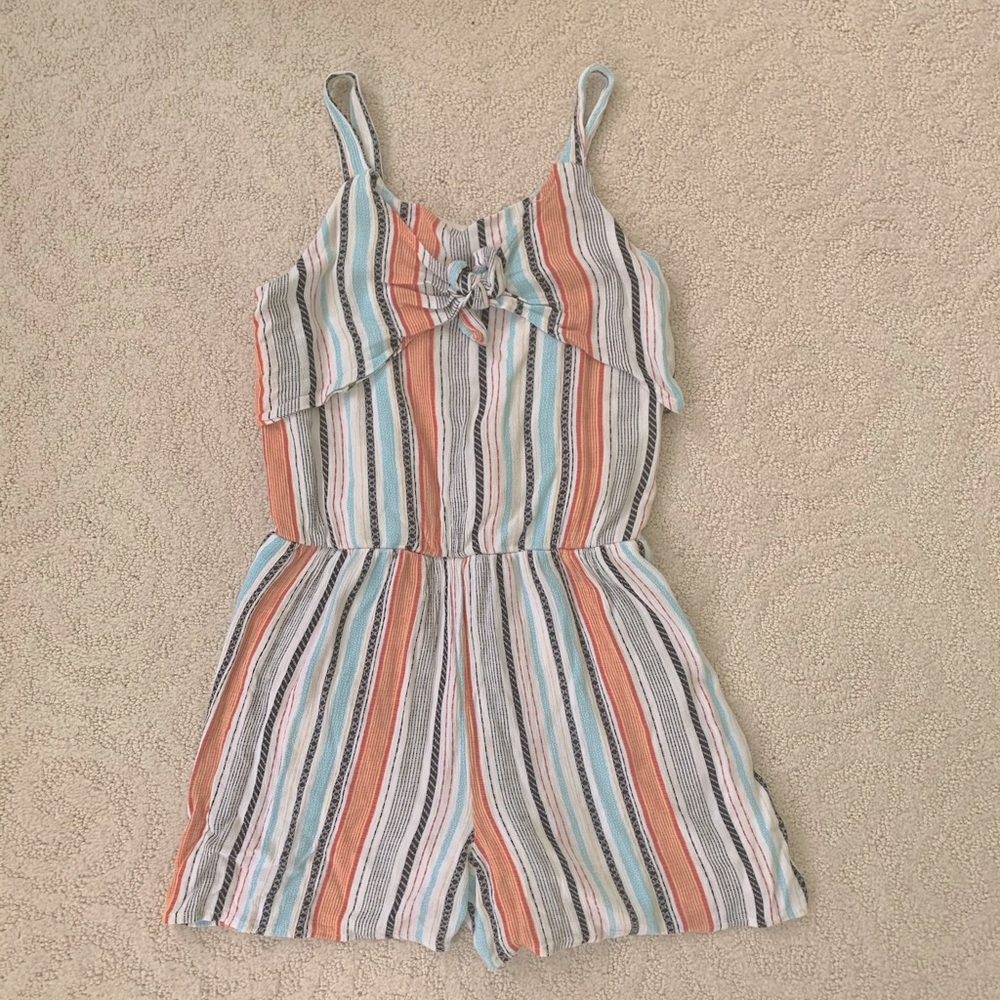 Art Class Striped Girls Romper